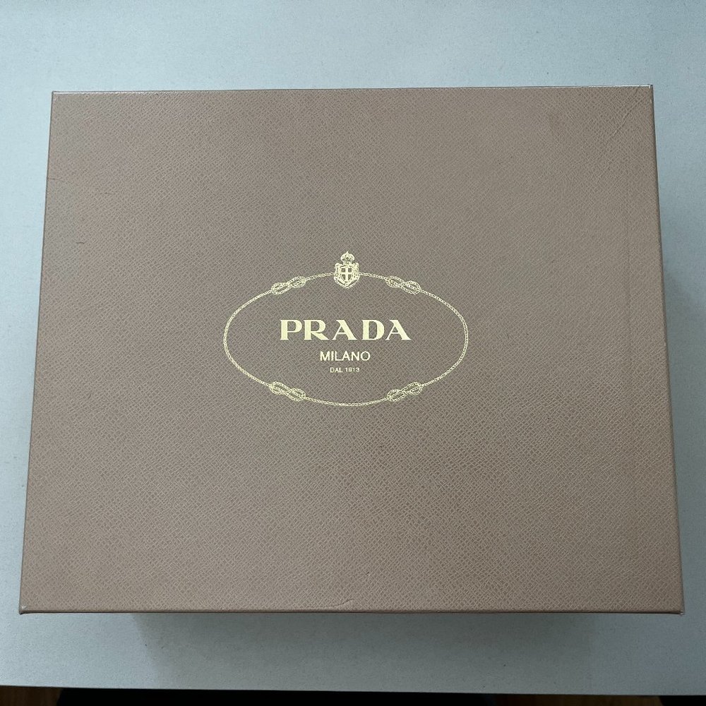 Prada Black Suede Iris Crisscross Peep Toe Pump WITH BOX and dust bag 7.5 - Picture 8 of 10